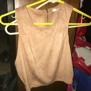 light brown felt halter top